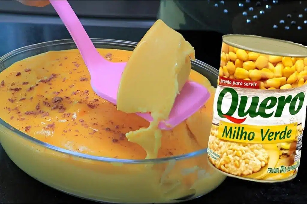 Curau com milho de latinha simples e rápido feito no liquidificador, uma delícia