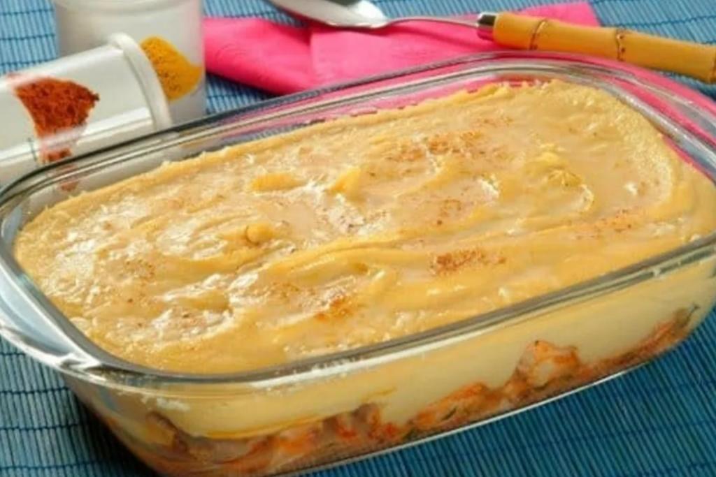 Escondidinho de milho verde e frango desfiado, receita incrível