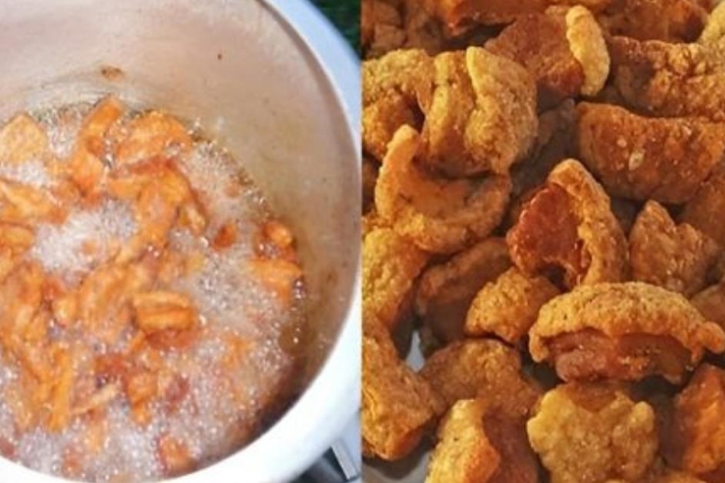 Torresmo frito na panela de pressão sem sujeira e fica igual quando faz da forma tradicional